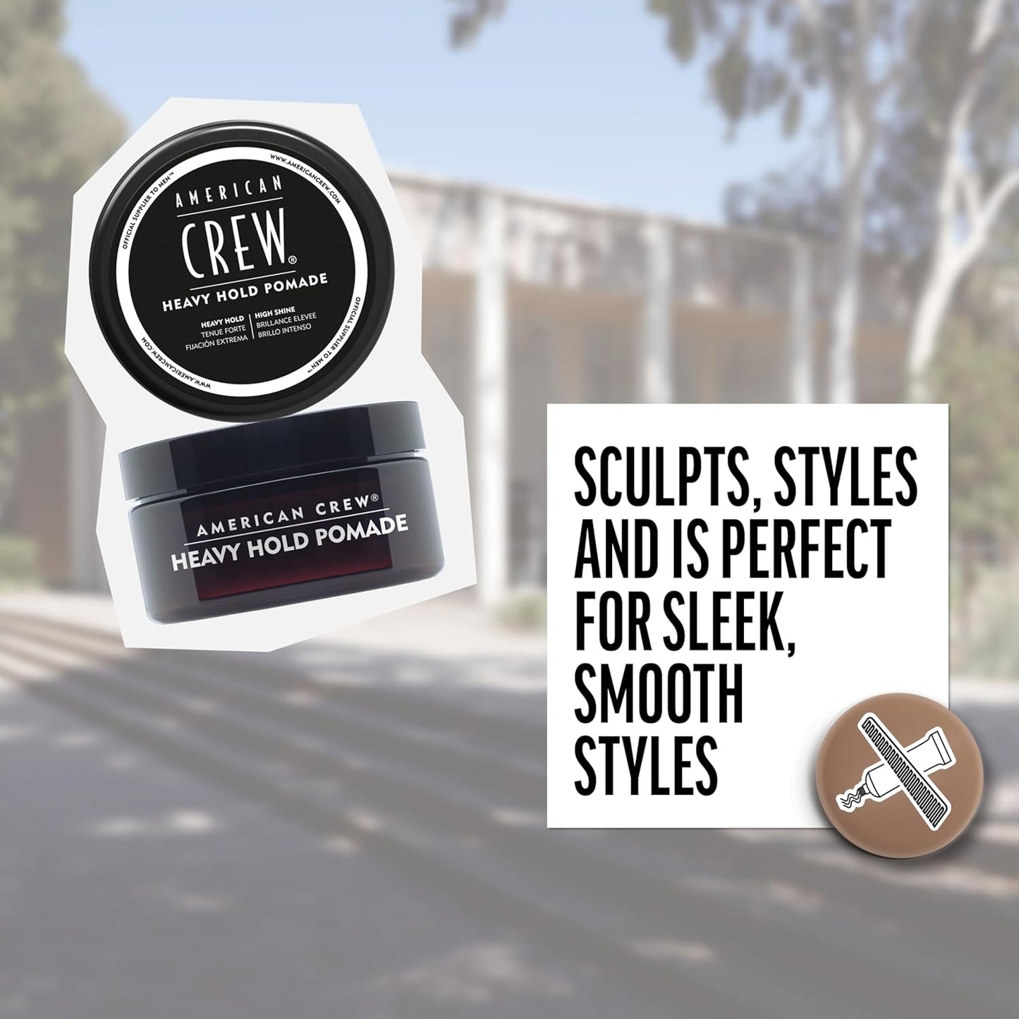 American Crew Men's Hair Pomade - Heavy Hold & High Shine Styling Gel, 3 oz