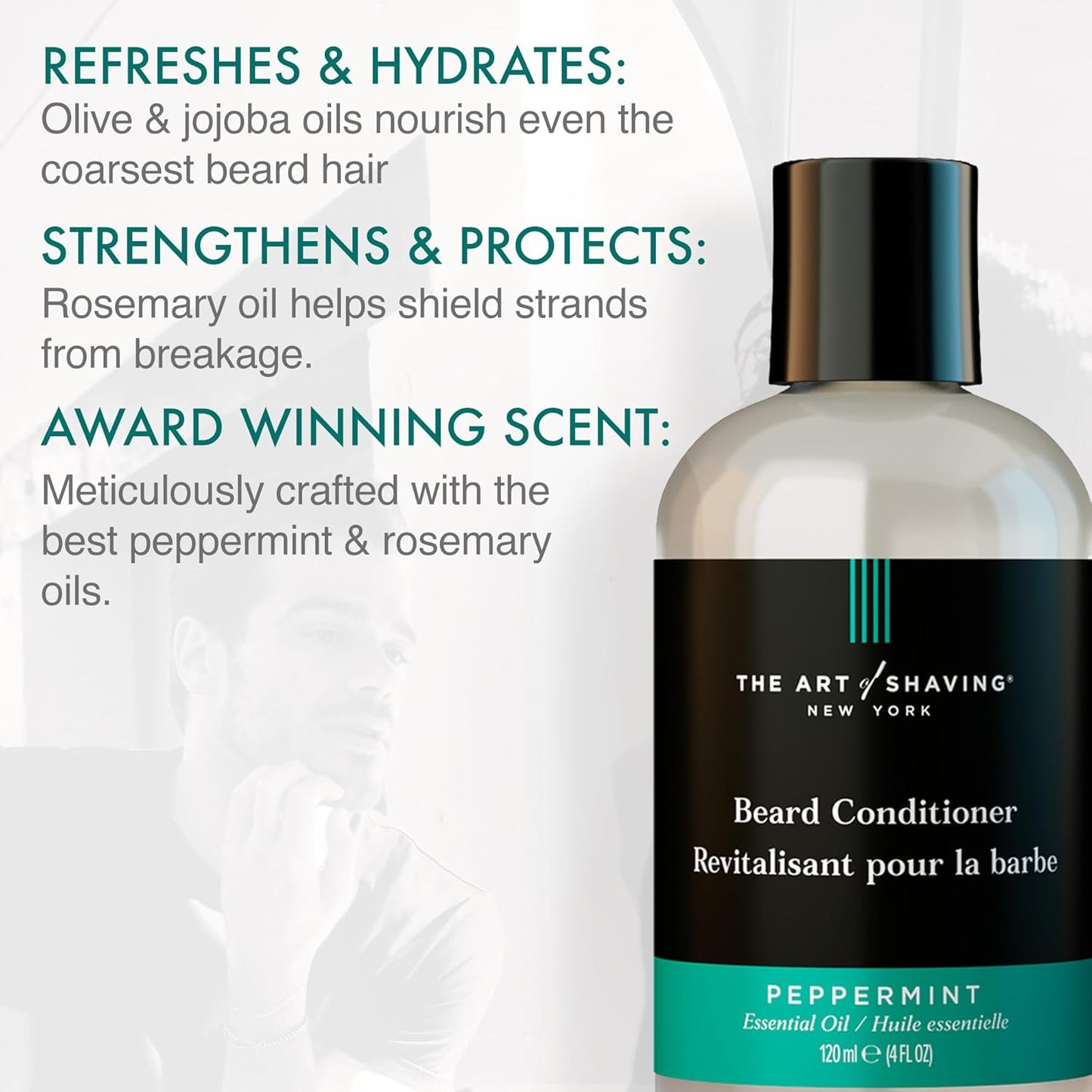 The Art of Shaving Beard Prep Kit | 4oz Peppermint Wash & Conditioner + 1oz Sandalwood Oil
