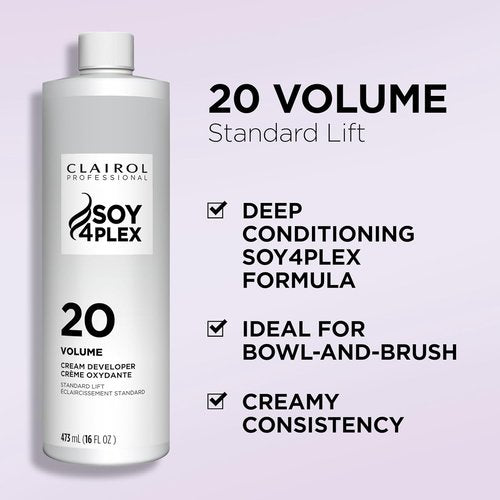 Clairol Professional Crème Permanente 20 Volume Hair Developer - Deep Conditioning Formula for Coloring & Lightening