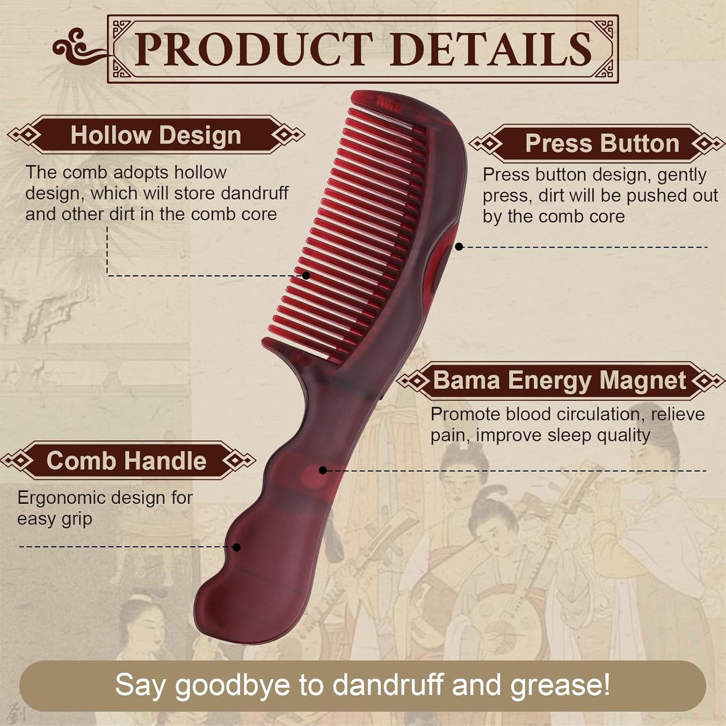 TEAWOO Anti-Dandruff Comb Kit - Patented Stainless Steel Fine Tooth Comb & Scalp Detox Brush