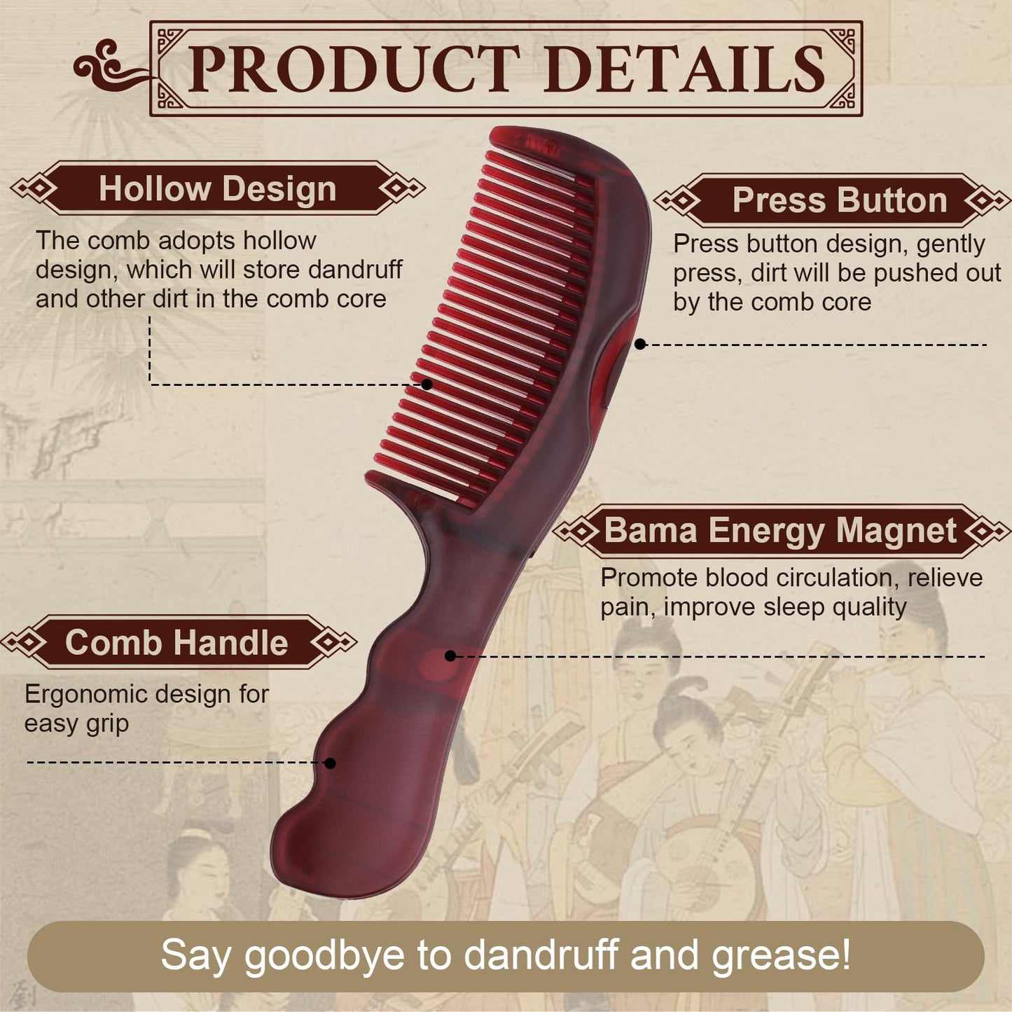 TEAWOO Patented Anti Dandruff Comb & Stainless Steel Fine Tooth Comb Kit, Dandruff Remover, Scalp Sweep Detoxing, Massage Dandruff Removal Brush for Scalp Build Up