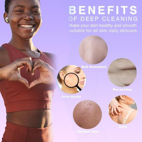 African Bath Sponge | 4-Piece Exfoliating Net Bath Sponge Set for Silky Smooth Skin - Blue, Green, Purple, White