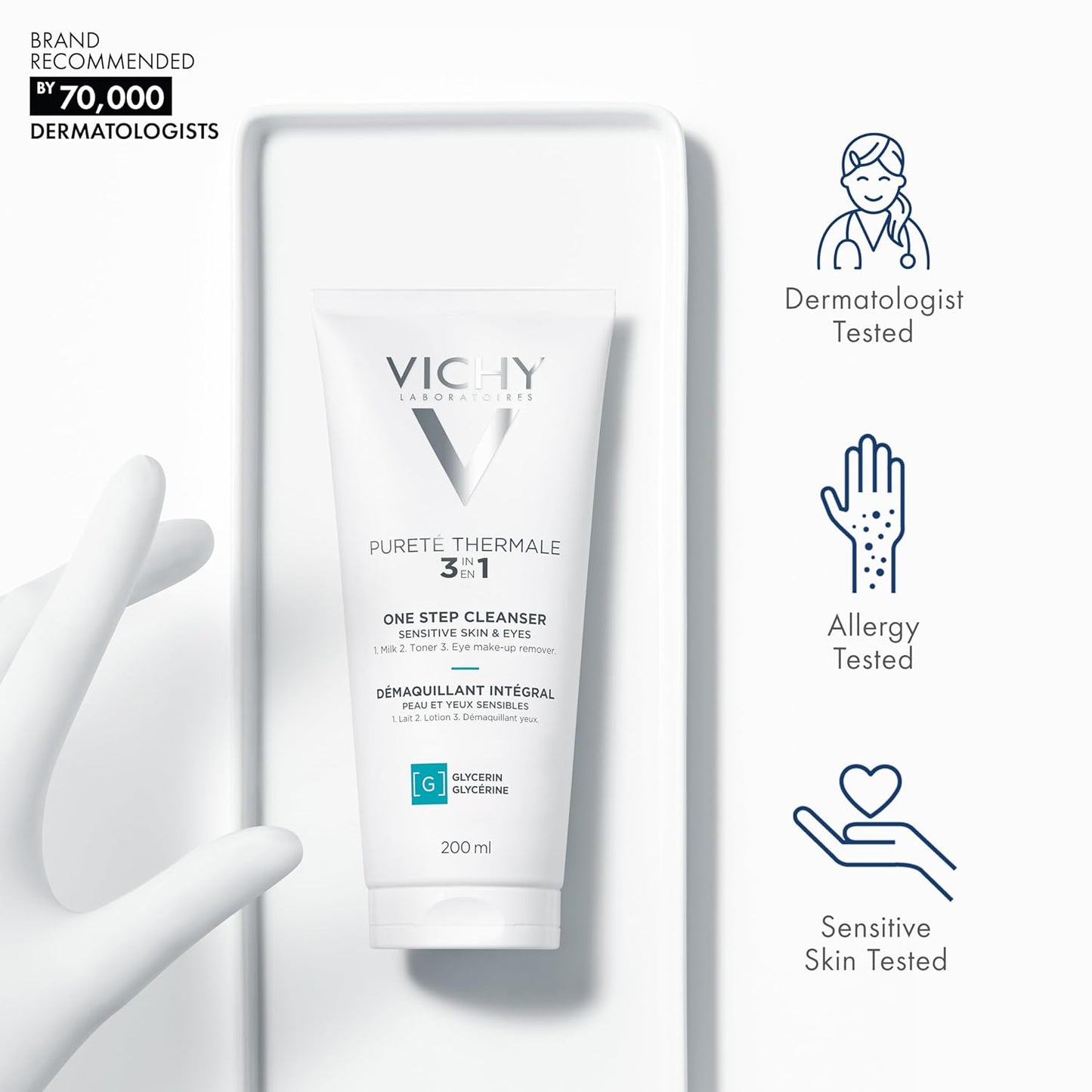 Vichy Pureté Thermale Cleanser - Gentle One Step Formula for Sensitive Skin | 6.7 oz