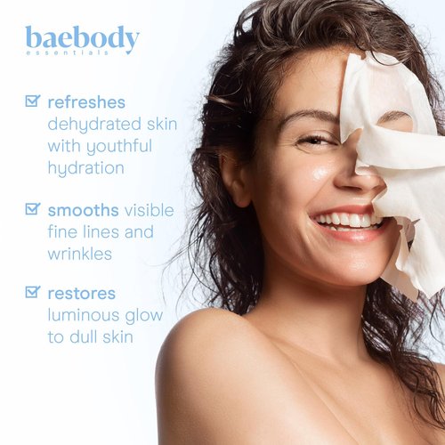 Baebody Snail Mucin Mask - Hydrating Face Sheet Masks with Hyaluronic Acid | 6-Pack for Youthful Skin