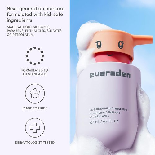 Evereden Kids Shampoo - Gentle Detangling Formula for Curly or Straight Hair | Sulfate-Free, Hypoallergenic | 6.7 fl oz