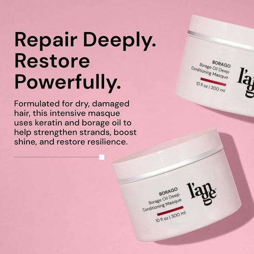 L'ANGE HAIR Borago Deep Conditioning Hair Mask - Moisturizing Treatment for Damaged Hair | 10 oz