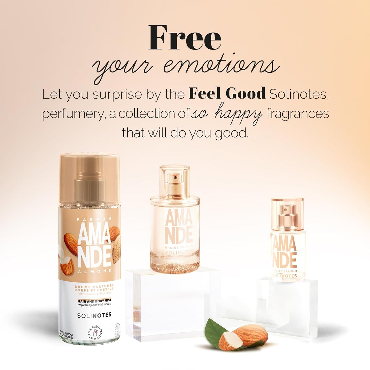 Solinotes Almond Perfume - Delicate Floral & Soothing Scent | 1.7 Fl Oz Eau De Parfum, Vegan & Cruelty-Free