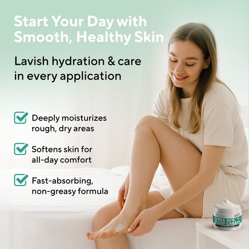 Lavinso Urea Cream 40 Percent for Feet with Maximum Strength - Foot Cream for Calluses and Dry Cracked Heels - Rough Skin Repair for Men and Women