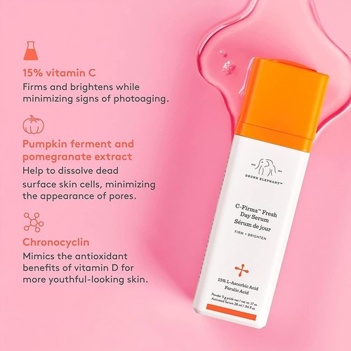 Drunk Elephant C-Firma Fresh Day Serum & B-Hydra Hydration Serum - Firming, Brightening Duo for All Skin Types (1.69 Fl Oz)