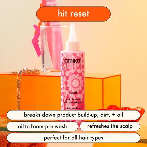 Amika Reset Charcoal Scalp Cleansing Oil - Unisex 6.7 oz for Deep Cleansing & Refreshing