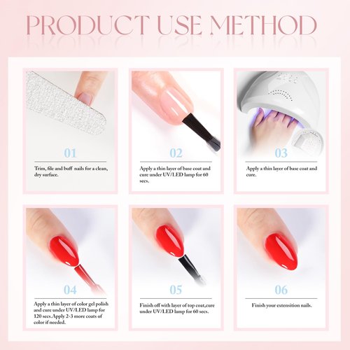 Double Rhythm 0.5Oz Gel Polish Pure Sheer Same Color Same Bottle Soak Off 15ML Gel Polish Manicure Salon Nail Art DIY at Home for Women (Soft Pink-A1088)
