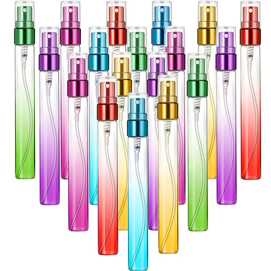 Skiennix Mini Travel Perfume Spray Bottles - 10ml Colorful Glass Atomizers | Refillable Fine Mist Sprayers (6 Gradient Colors)
