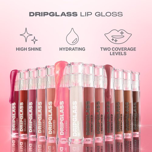 MORPHE Dripglass High Shine Lip Gloss - Semi-Sheer & Full Coverage with Glass-Like Shine - Infused With Squalane & Vitamin E - Unbreakable Brick (0.13 Fl Oz)