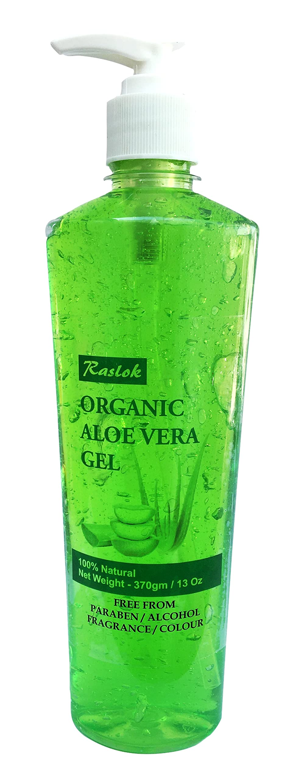 Raslok Aloe Vera Gel | Pure & Natural Aloe Gel | For Moisturizing Face Skin & Hair Care | Durable Moisturizing Hydrating Soothing Non-Sticky - 13 oz - 370gm (Cucumber)