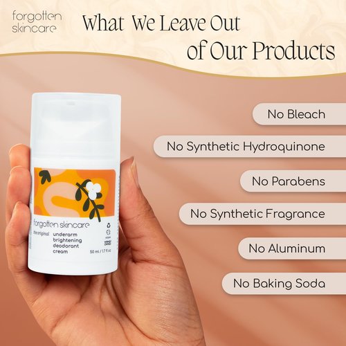 Forgotten Skincare The Original Underarm Brightening Deodorant Cream For Dark Underarms Treatment, Body Odor Eliminator For Women & Men, Ingrown Hair Treatment, Vitamin C & Salicylic Acid