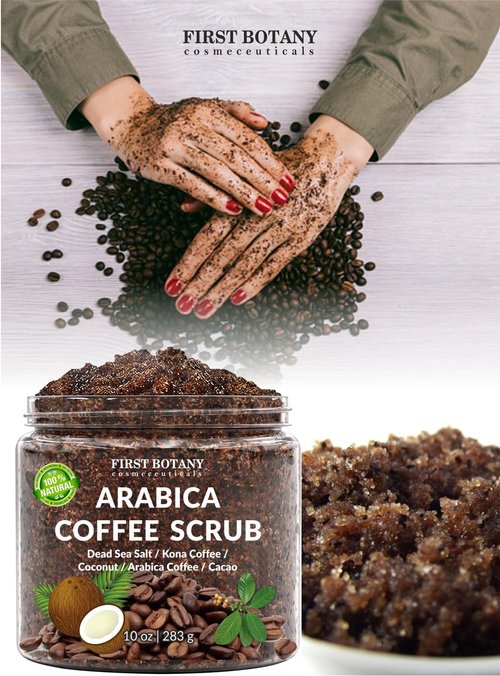 First Botany Body Scrub - Natural Exfoliating Salt Scrub & Body and Face Souffle helps with Moisturizing Skin, Acne, Cellulite, Dead Skin Scars, Wrinkles
