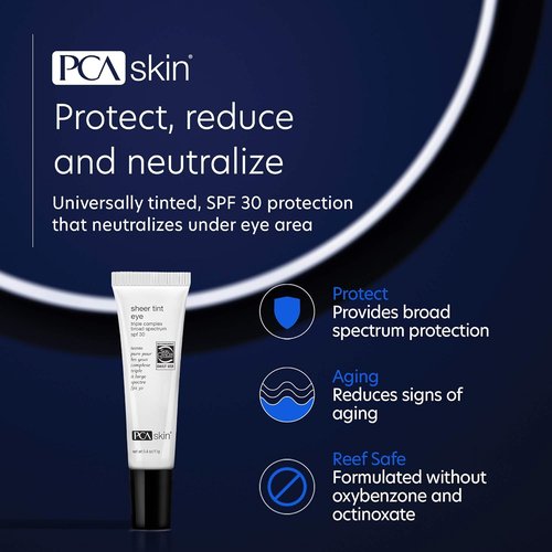 PCA SKIN Sheer Tint Eye Cream - Anti-Aging Formula with SPF 30 to Reduce Dark Circles & Puffiness (0.4 oz)