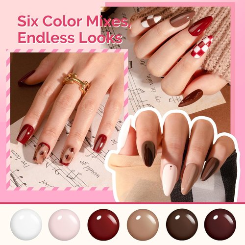 MelodySusie Gel Nail Polish Set - Highly Pigmented HEMA-Free Formula | 6 Macaron Colors in Gift Box