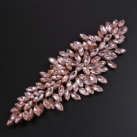 JWICOS Bridal Headband Crystal Wedding Hair Vine Wedding Headpieces for Bride Wedding Hair Accessories for Women and Girls (Rose Gold)