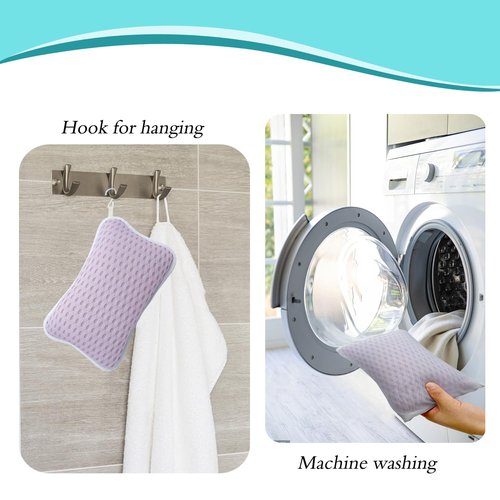 Bath Pillows for tub,Home Spa Pillows for Bathtub, Hot Tub,Head and Neck Support with 2 Strong Suction Cups,Purple