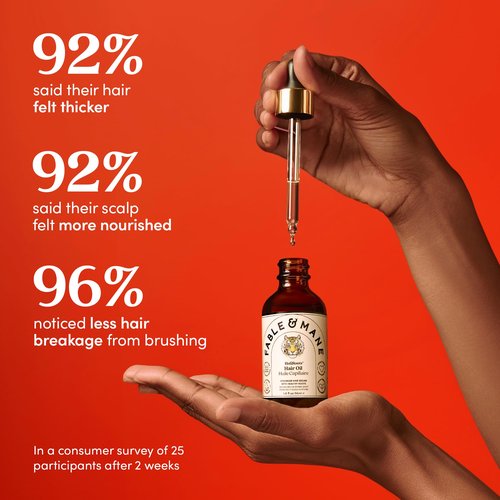 Fable & Mane HoliRoots Hair Oil, Strengthens Dry, Damaged Hair and Scalp. Pre Wash Oil Treatment Repairs with Ashwagandha, Amla and Castor Oil