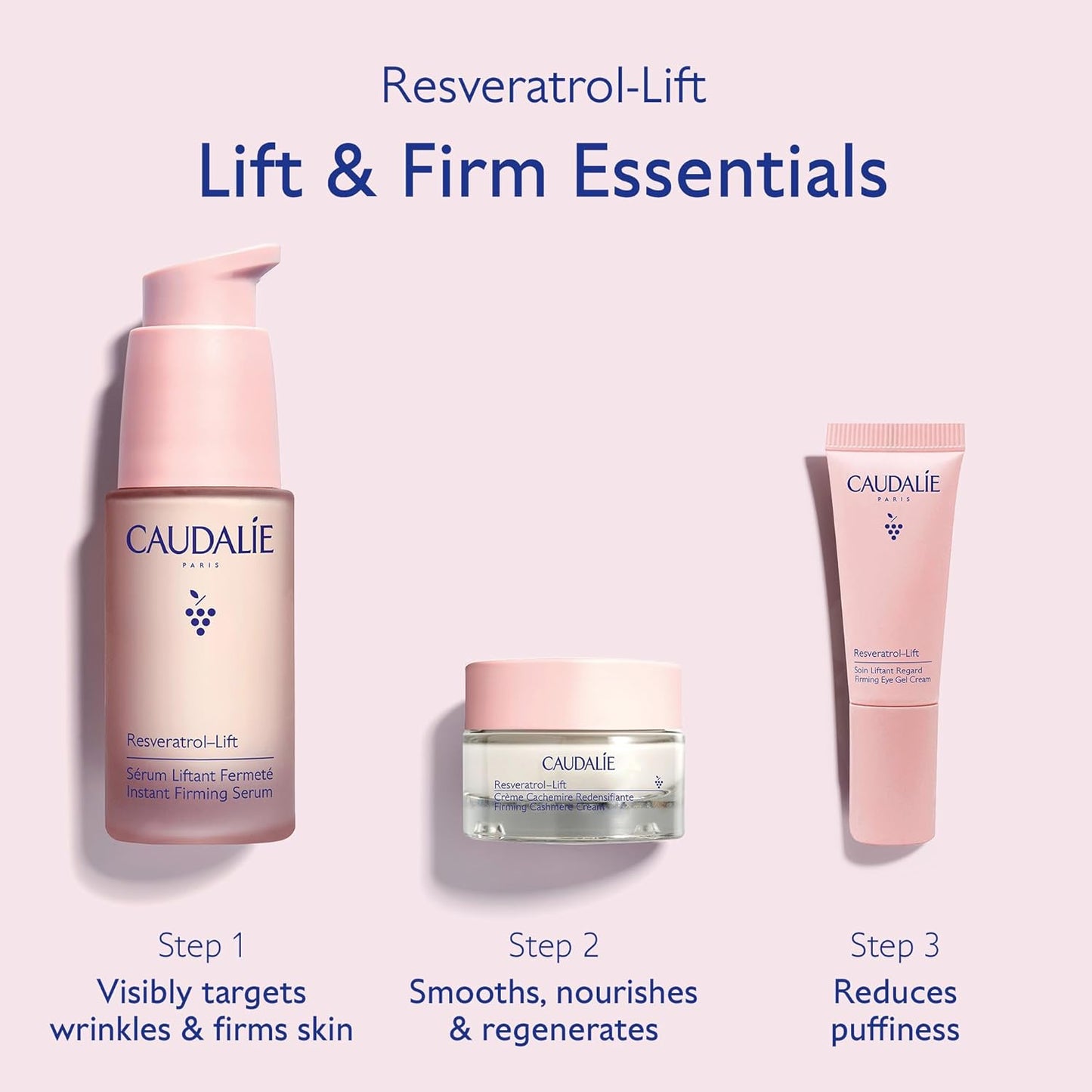 Caudalie Lift & Love Skin Care Set - Full-Size Resveratrol-Lift Serum & Free Travel-Sized Moisturizer & Eye Cream