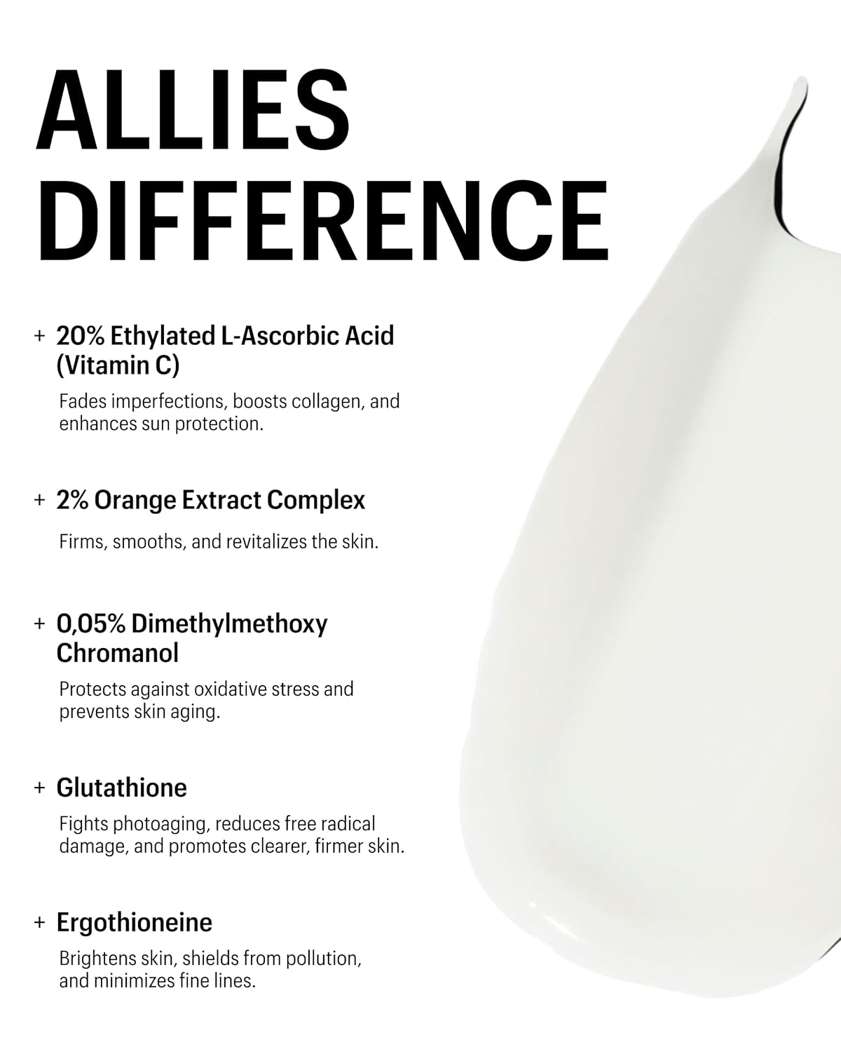 Allies of Skin 20% Vitamin C Serum - Daily Glow & Firming Face Serum | Lightweight Waterless Formula for Uneven Tone & Spots | 1 fl oz