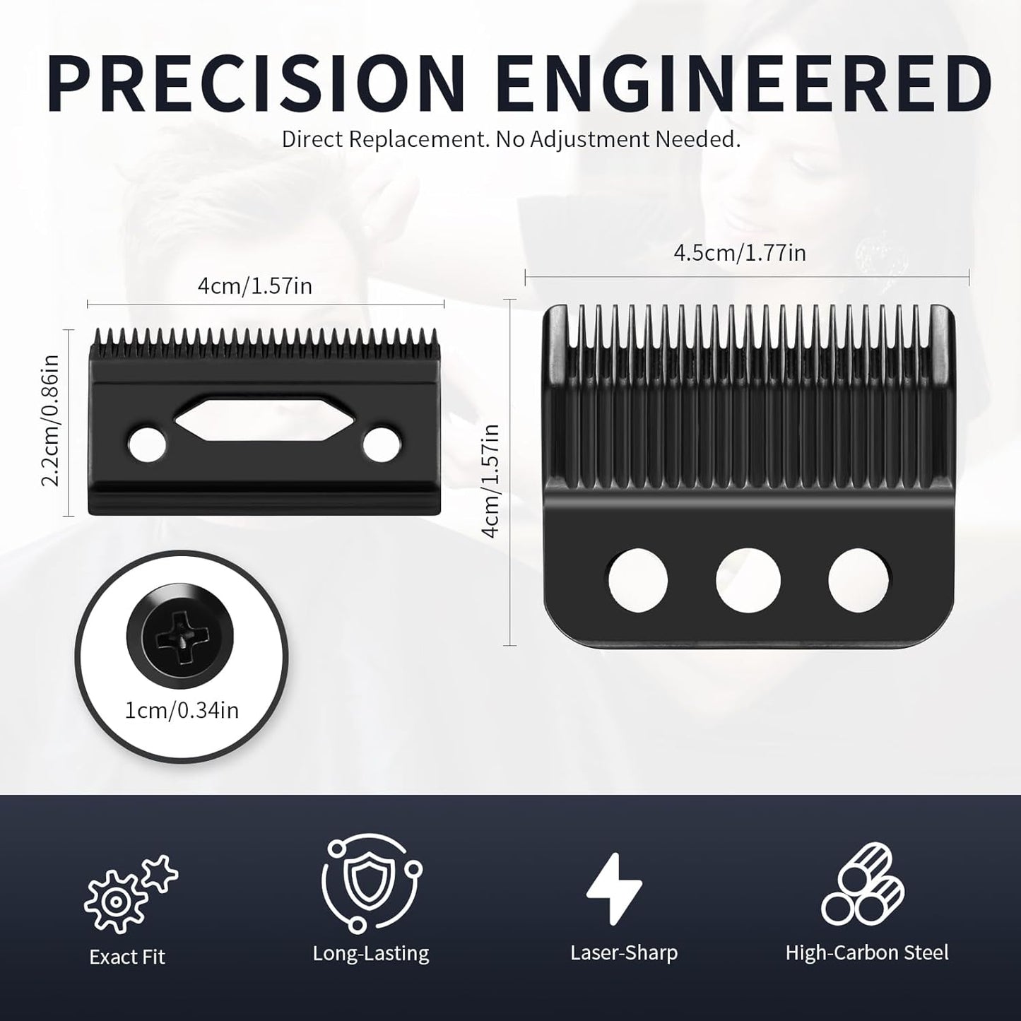 Wahl Professional 3 Hole Clipper Replacement Blades - Compatible with De*igner & Se*ior | Black (2 Pack)