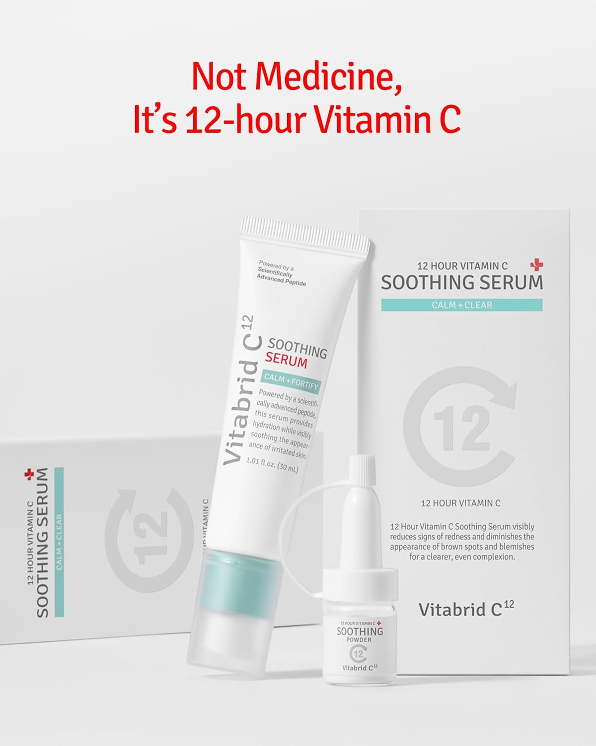 VITABRID C12 Vitamin C Soothing Serum for Acne-Prone Skin - Reduces Redness & Pores - 1.01 fl. oz.