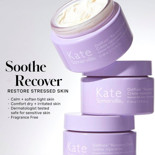 Kate Somerville DeliKate Recovery Cream - Hydrating Treatment for Irritation & Redness Relief - Perfect for Sensitive Skin