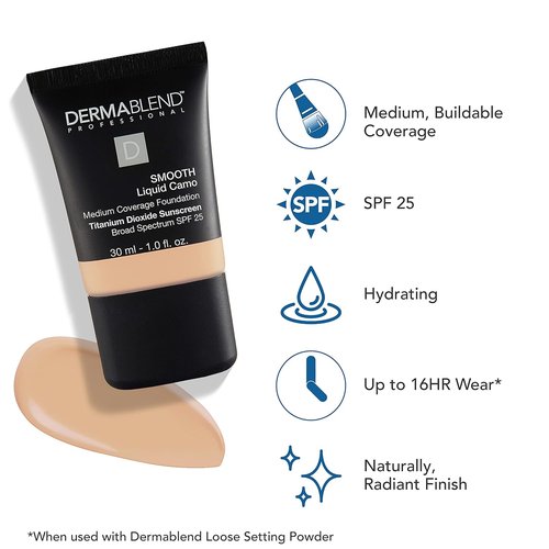Dermablend Smooth Liquid Foundation - Flawless Coverage for All Skin Types | Long-Lasting Formula