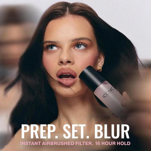 Iconic London Prep Set Blur Setting Spray - Makeup Fixing Spray for Radiant Skin Glow | Vegan, 30 mL