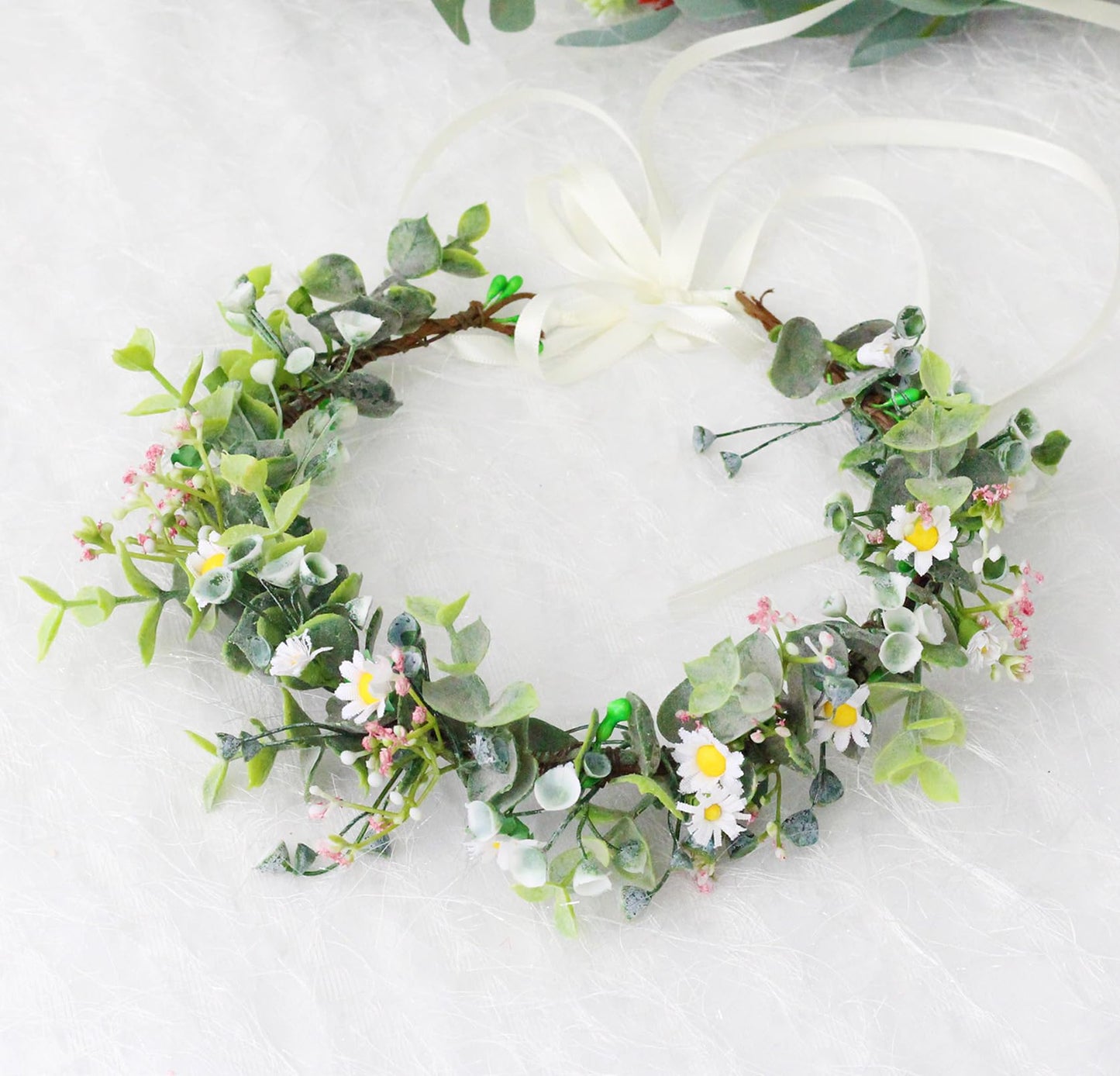 LLinfflr Fairy Floral Crown Even Headband Flower Headpiece Woodland Forest Circlet for Women Girls Bridal Wedding Prom Halloween Renaissance Cosplay Photo