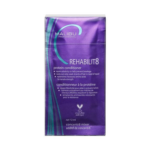 Malibu C REHABILIT8 Smoothing Protein Conditioner - Hydrating Formula to Replenish Hair Protein & Prevent Breakage - 10 Fl Oz