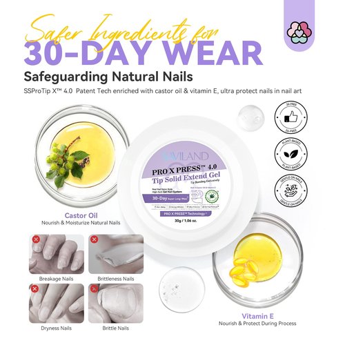 SAVILAND 30g Solid Nail Glue Gel: 30-Day Long Wear 2026 Gel Nail Glue Solid Gel Strong Adhesive for False Tips 3D Sculpture U V Nail Enthusiasts Home DIY