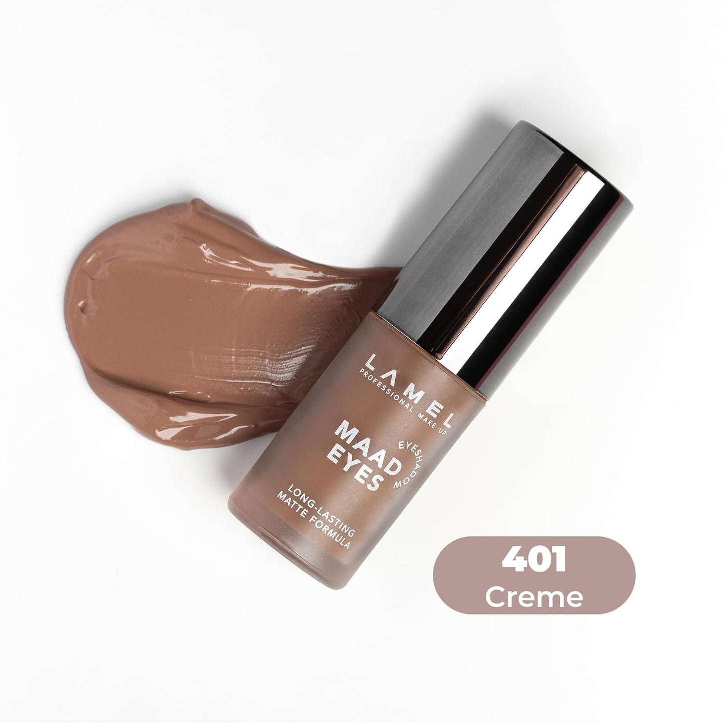 Lamel Matte Liquid Eyeshadow - Long-Lasting Waterproof Eye Tint - Hypoallergenic Brown Cream, 5.2ml
