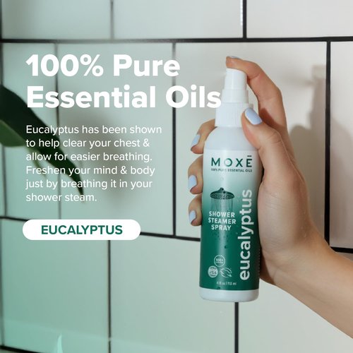 MOXĒ Eucalyptus Oil Shower Mist - Natural Aromatherapy Spray for Sinus Relief | 4 Ounces