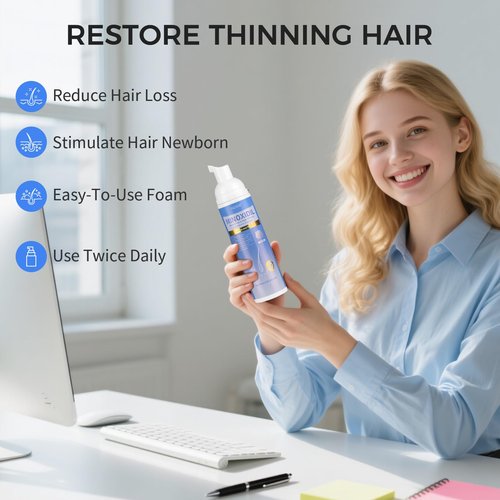 Trzsfr 5% Minoxidil Foam for Men & Women, Hair Regrowth Treatment for Thinning Hair & Beard Growth, Extra Strength Topical Foam, Clinically Proven Hair Loss Treatment, 6 Month Supply (14OZ Total)