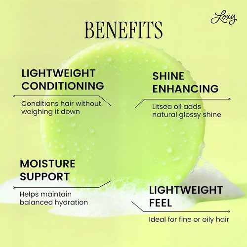 Loxy Boost Volumizing Conditioner Bar - Sea Salt & Lime Oil for Fine/Oily Hair | Vegan & Cruelty Free | Zero Waste