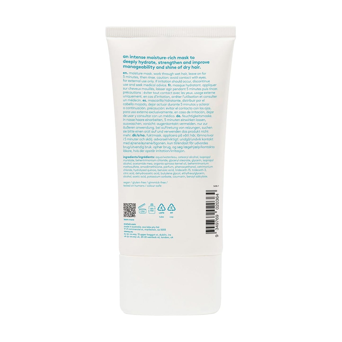 Evo The Great Hydrator Hair Mask - Nourishing Moisture Treatment for Soft, Shiny, Dry Hair