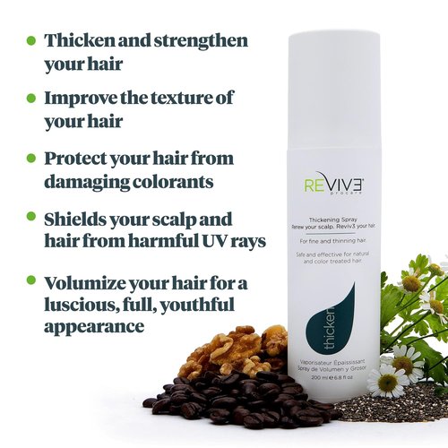 REVIV3 PROCARE Thickening Spray - Instant Volume & UV Protection | Plant-Based with Walnut Extract, 6.8 Fl Oz