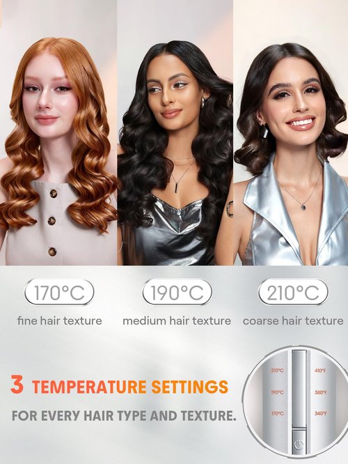 SHEGLAM Automatic Curling Iron 1 inch with 3 Temperatures Fast Heating, 2-Way Rotation, Automatic Shut-Off, Anti-Scald, Anti-Tangle Rotating for Hair Styling