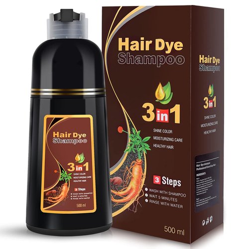 IIIMEIDU Dark Burgundy Hair Dye Shampoo - 3-in-1 Grey Coverage with Herbal Ingredients | 500ml