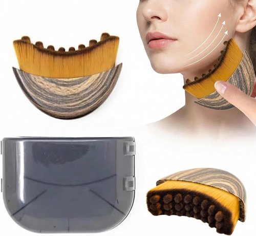 Lymphatic Contour Face Brush - Manual Drainage Massager for Sculpting & Lifting | Anti-Puffiness Tool