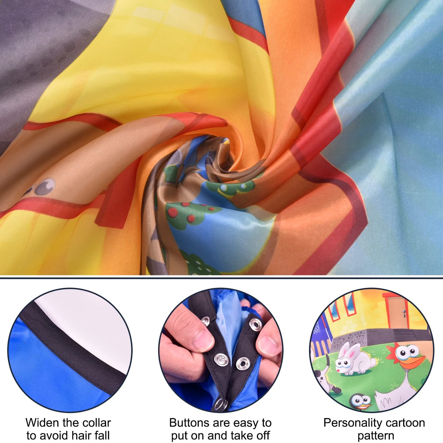 TILYIALA Kids Hair Cutting Cape,Kids Barber Cape Salon Capes for Hair Stylist Haircut Hairdresser Cape Barber Supplies (Cartoon Animals)