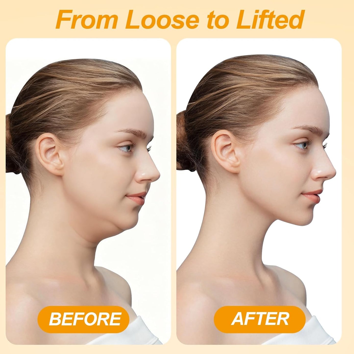 V Line Lifting Mask - Ear-Friendly Design & Chin Strap for Double Chin Support | Reusable U-Shaped Face Slimming Strap