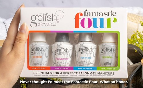 Gelish Fantastic Four Essentials Kit - Long-Lasting, Chip-Free Shine | Complete Professional Manicure System