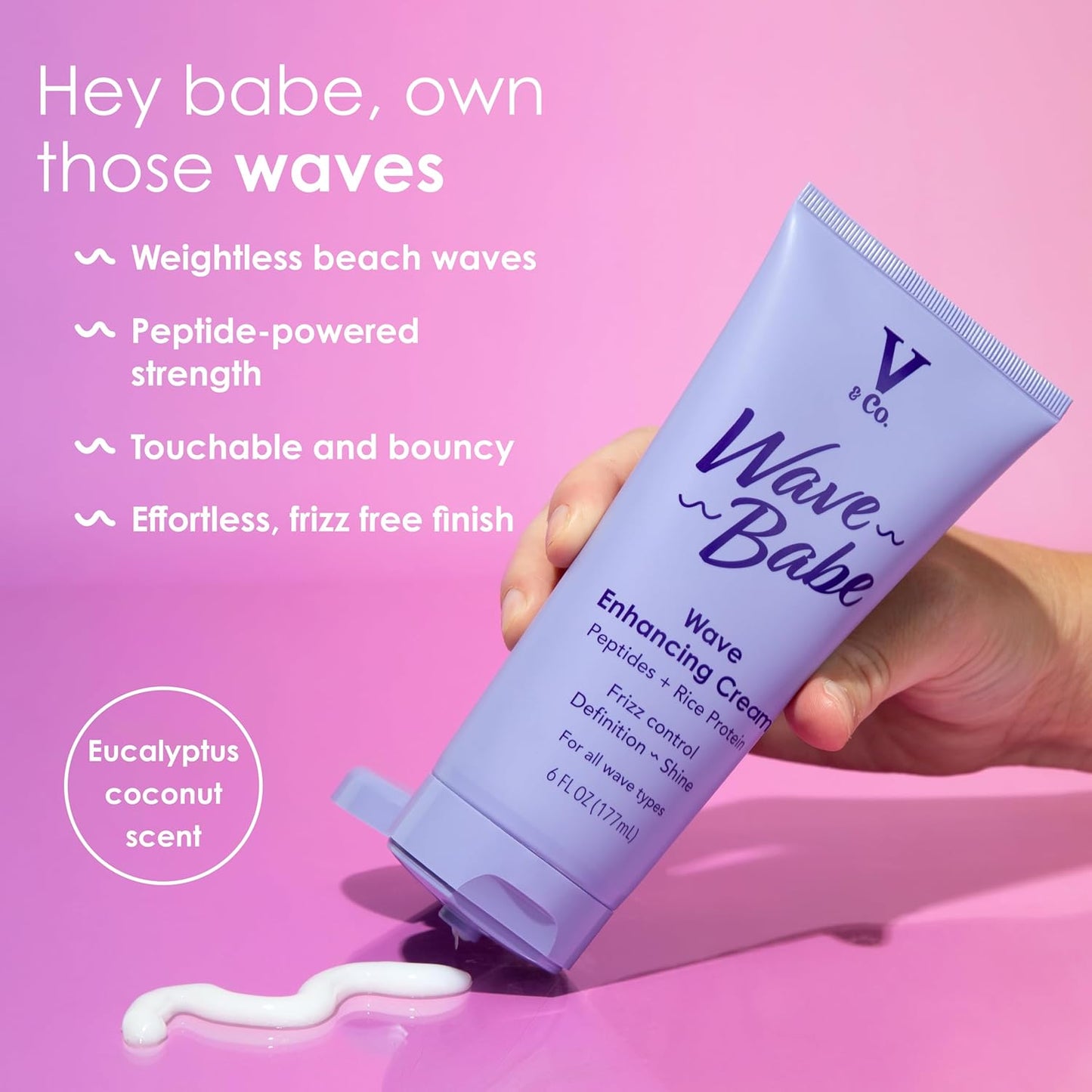 V&Co. Beauty Wave Babe - Wave Enhancing Cream for Defined, Luscious Waves | 8 oz
