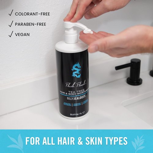 Billy Jealousy Flash Flood Hair & Body Moisturizer - Nourishing Formula with Tea Tree, Lavender & Peppermint