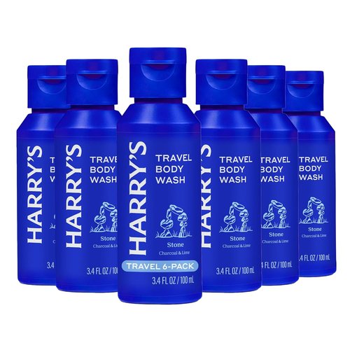 Harry's Travel Size Men's Body Wash - TSA Approved Shower Gel - Stone - 3.4 fl oz (6 Pack) - No Parabens or Sulfates